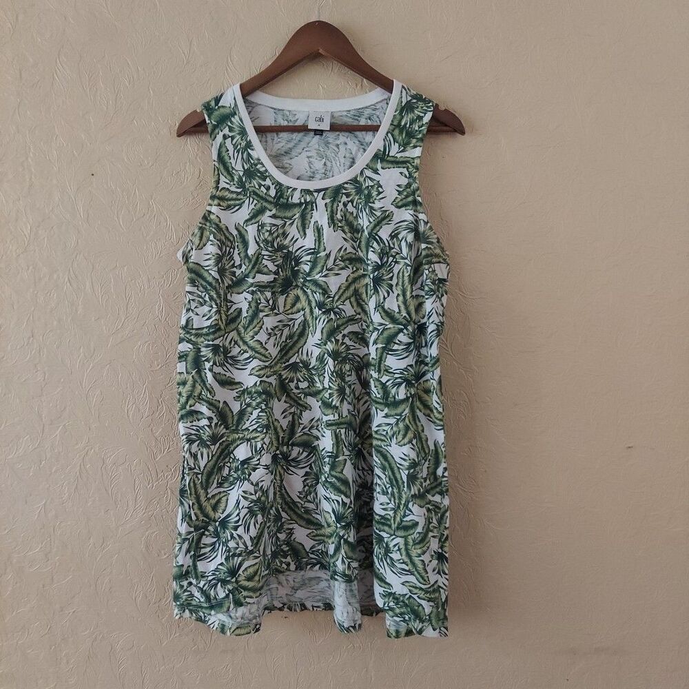 CAbi 5994 Paridise Coverup Tunic Dress Palm Leaf Print Sz Medium